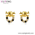 93765 Xuping bijoux boucles d&#39;oreilles plaqué or tête de mort pour les femmes 24K